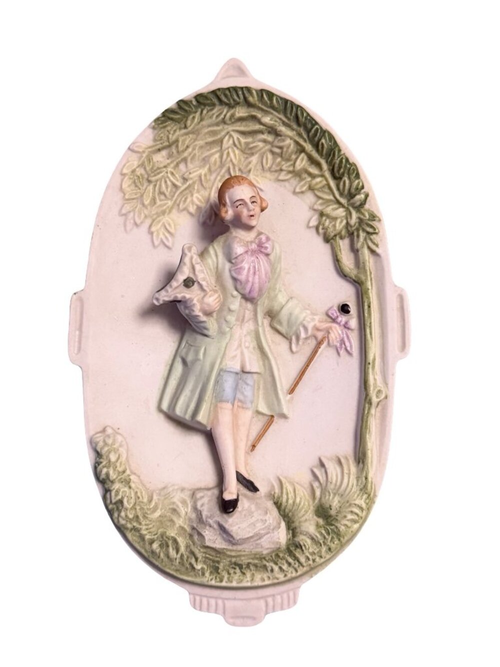 Vintage Chase Occupied Japan Hand Painted Gentleman Porcelain Wall Plaque 7 Inch